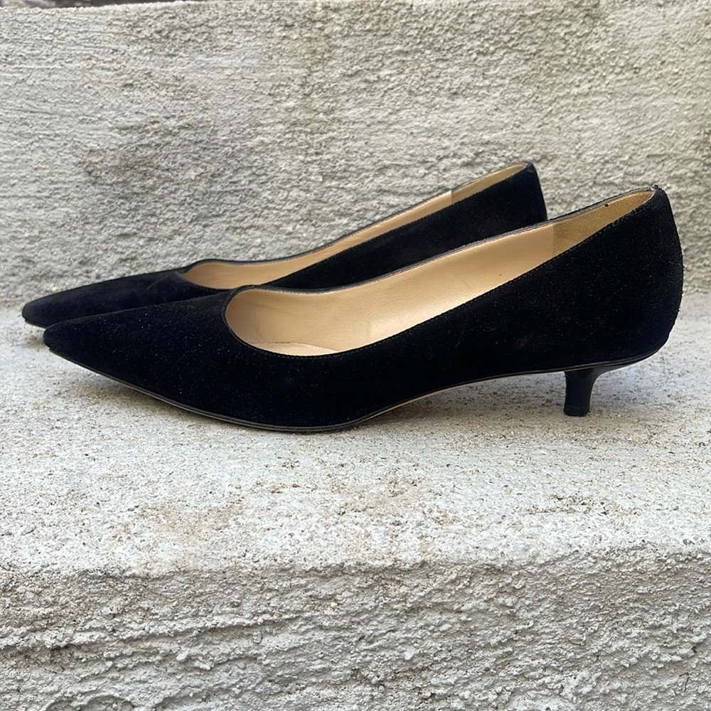 Michael Kors Collection Black Suede Kitten Heels